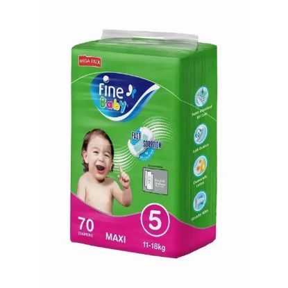 Picture of Fine Baby Diapers Size 5 Maxi 11-18Kg 70's Mega Pack