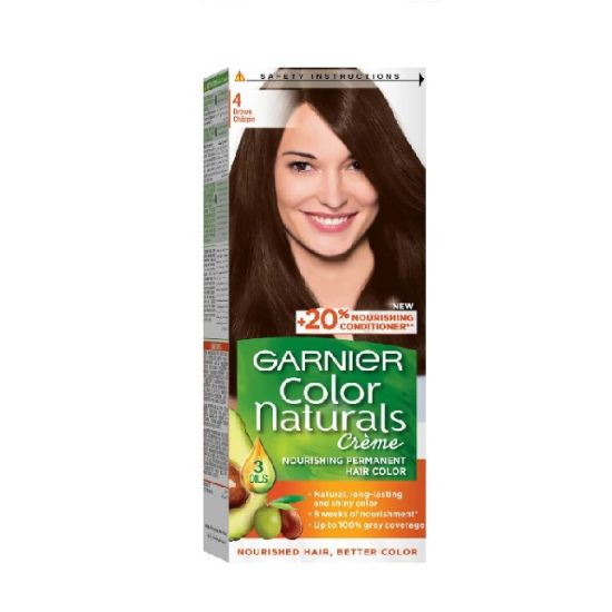 Picture of Garnier Color Natural Creme Permanent Hair Color #4 Brown 1pack