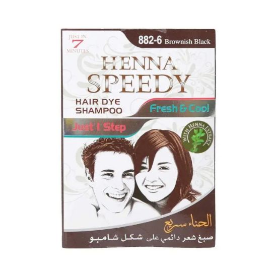 Picture of Henna Speedy Hair Dye Shampoo 6 Brownish Black 30ml