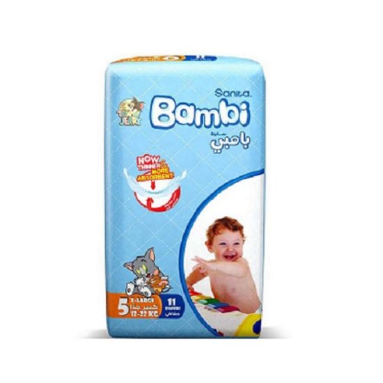 Picture of Sanita Bambi Baby Diaper 5 x-Large 12-22kg 11 Diapers