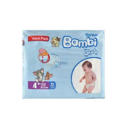 Picture of Sanita Bambi Baby Diaper Large Size 4+ 10-18kg 33 Diapers