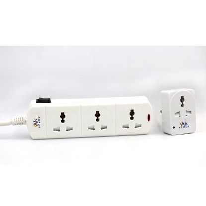 Picture of Kemco Extension 3-Way 2 Meters Socket Multiple Plugs 1pc