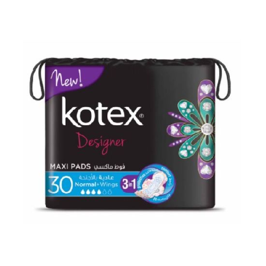 Picture of Kotex Maxi Protect Thick Pads, Normal Size Sanitary Pads with Wings, 30 Sanitary Pads