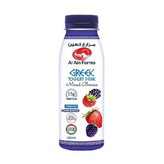Picture of Al Ain Farms Greek Mixed Berries Yoghurt Drink, 280ml