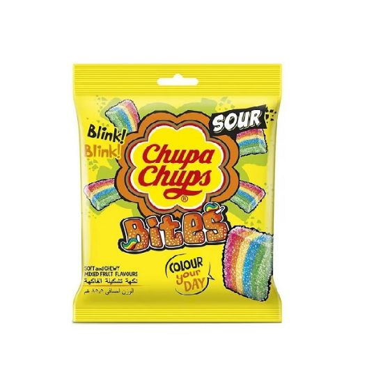 Picture of Chupa Chups Candy Sour Bite Soft Mix Fruit Flavour 26gm